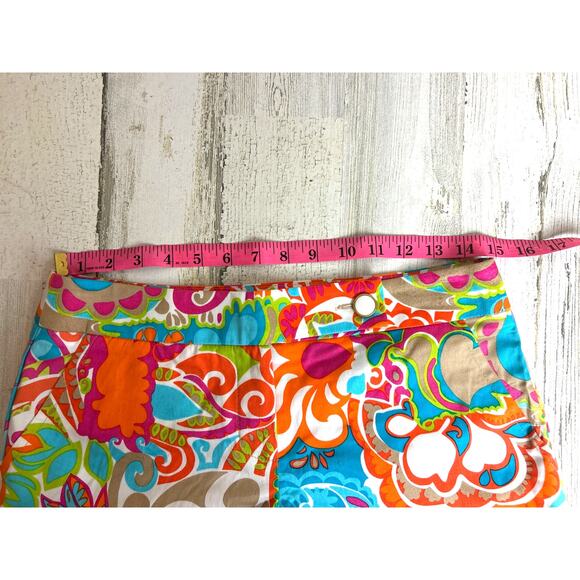 Trina Turk Women’s Size 2 Multicolor Floral Designer Shorts cotton stretch - Picture 4 of 7